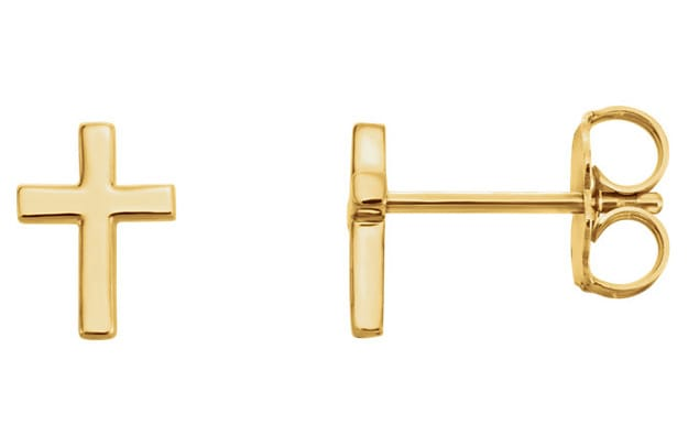 Gold Cross Earrings