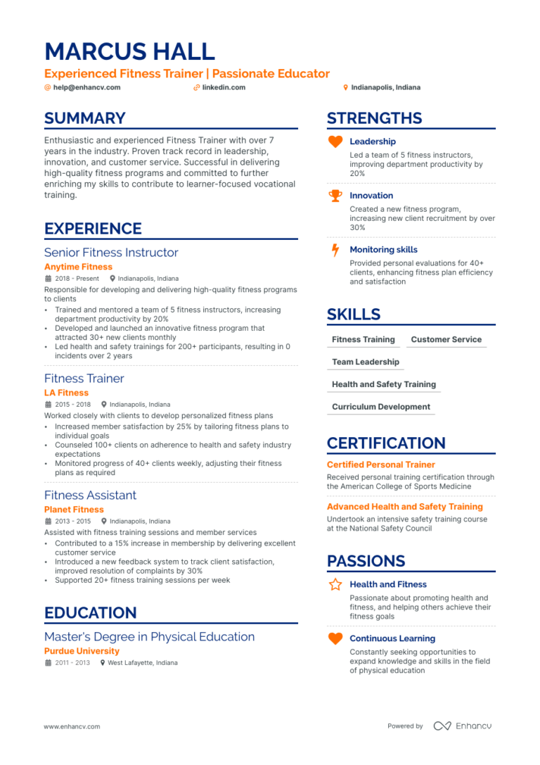 Trainer Resume